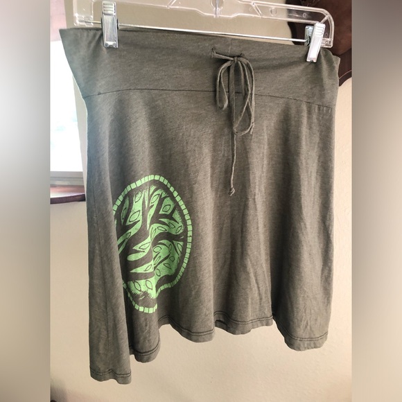 SOUL FLOWER Recycled Plastic Drawstring Waist Graphic Earth Medallion Skirt Sz S - Picture 9 of 9